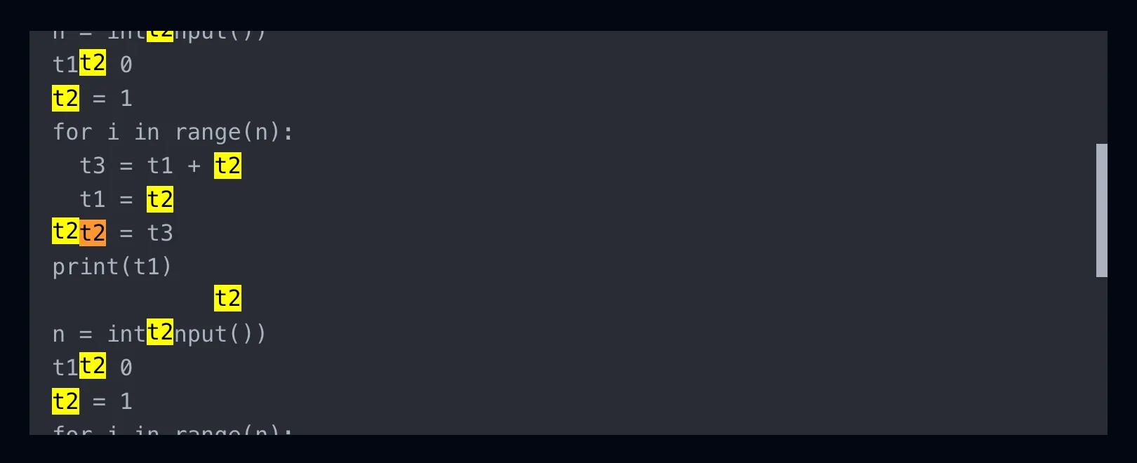 Code editor screenshot